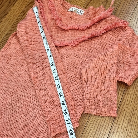 Pink Republic big girls light orange fringe trim pull over sweater - Picture 10 of 15